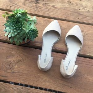 Breckelles pointed tan suede flats